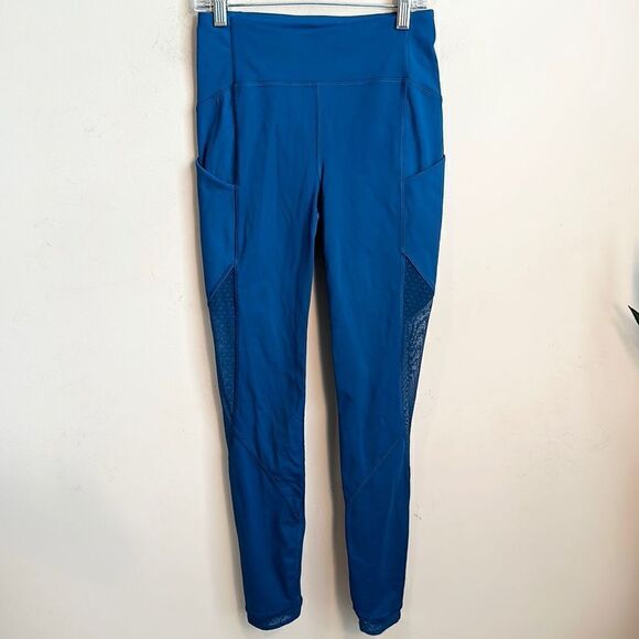 Lululemon Sole Training 7/8 Tight Blue Mesh Legging 4 - Picture 1 of 6